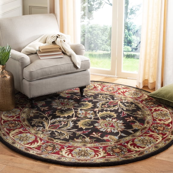 Safavieh Heritage Stuart Oriental Wool Area Rug, Chocolate/Red, 8' x 8' Round