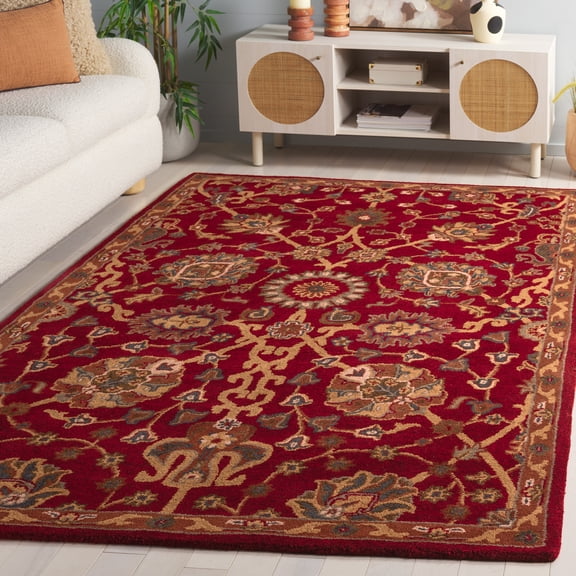 Safavieh Heritage Tanner Oriental Wool Area Rug, Red, 6' x 6' Square