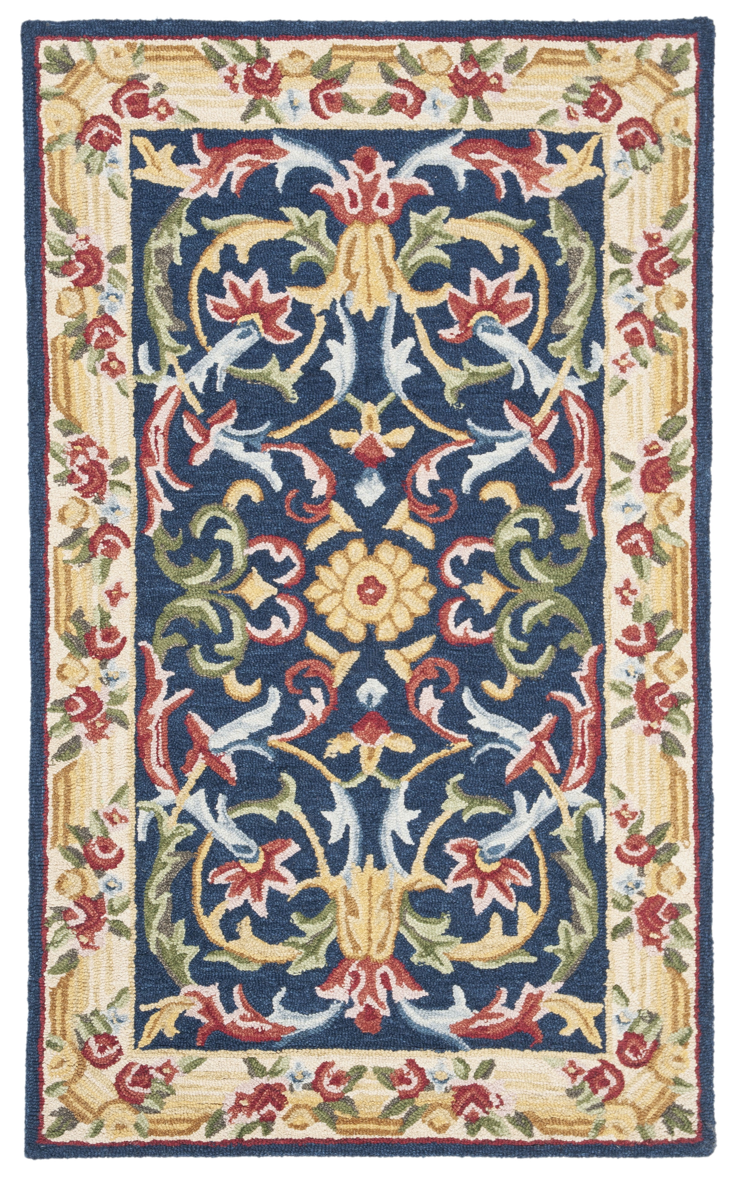 Elegant Ivory Hand-Tufted Wool Rectangular Area Rug