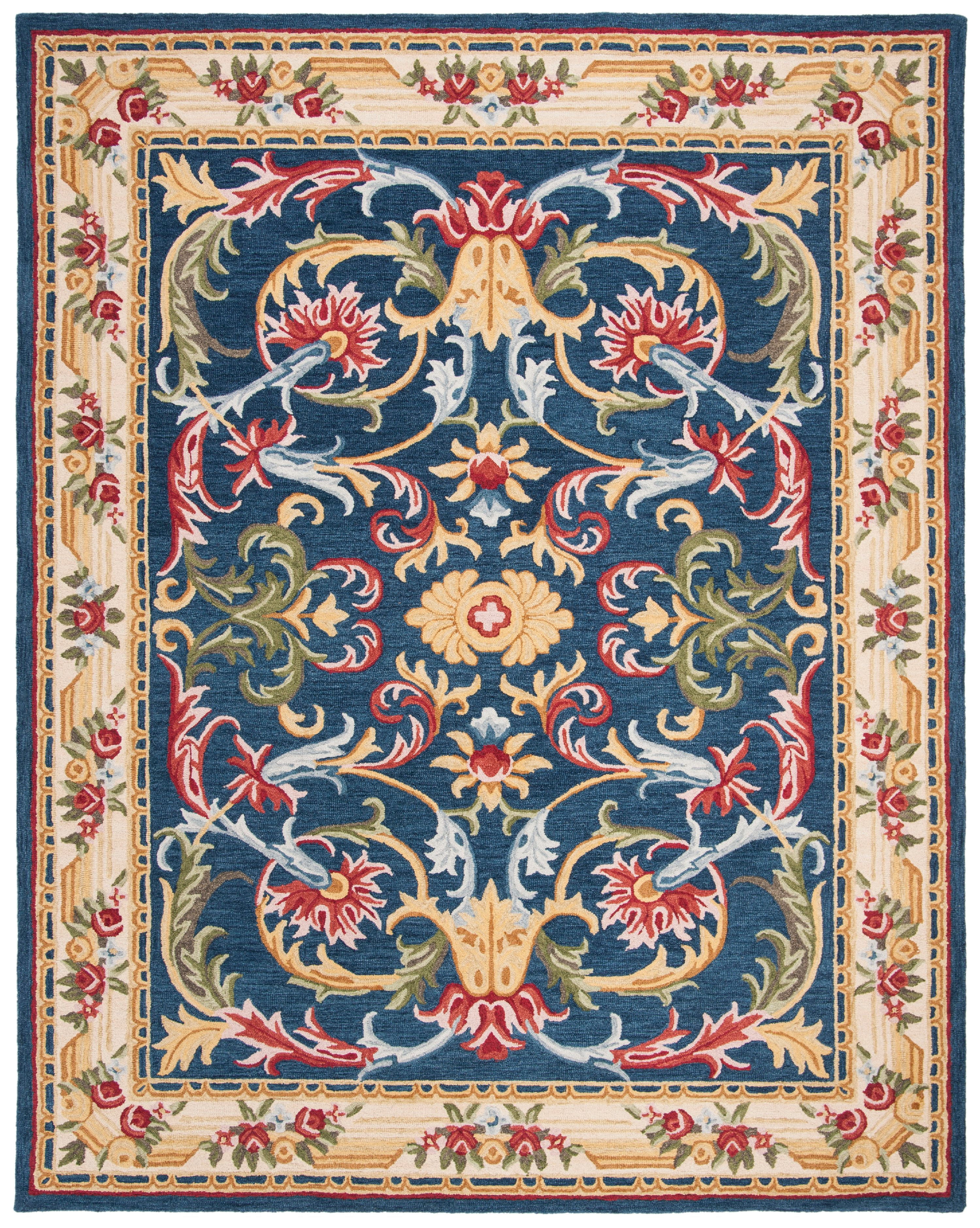 Elegant Ivory Wool 8' x 10' Hand-Tufted Rectangular Area Rug