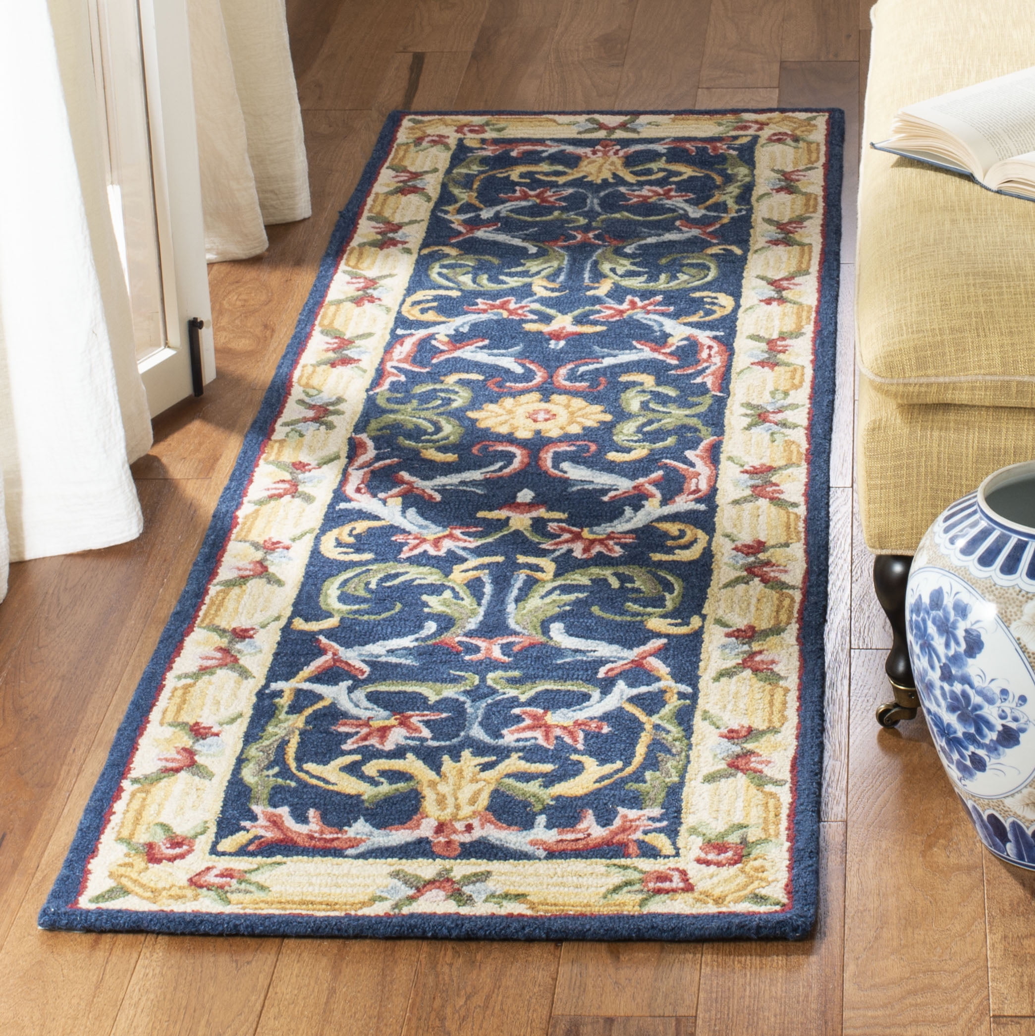 Safavieh Heritage Toby Oriental Runner Rug, Navy/Ivory, 2'3" x 8'