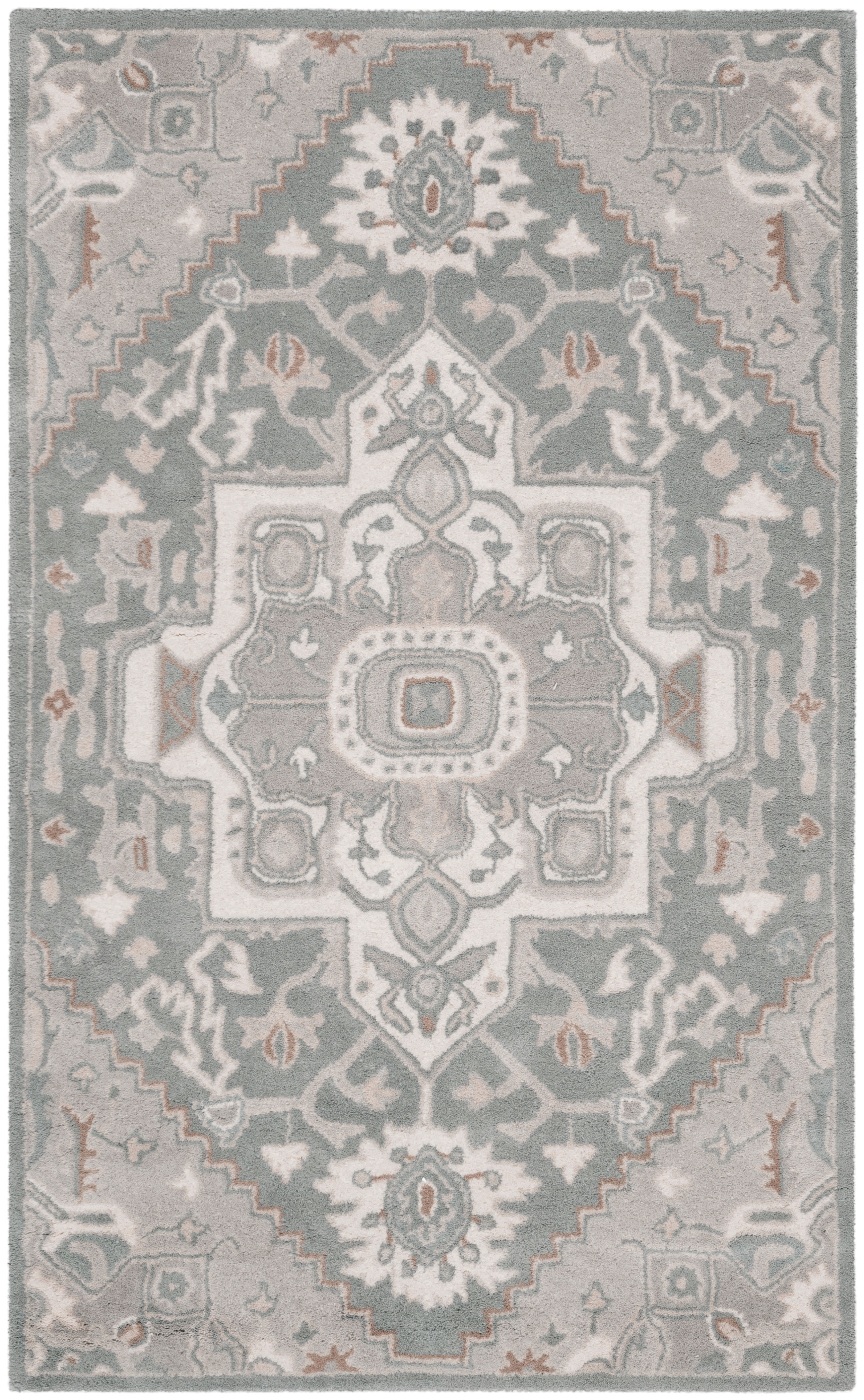 Elegant Ivory Hand-Tufted Wool Rectangular Area Rug