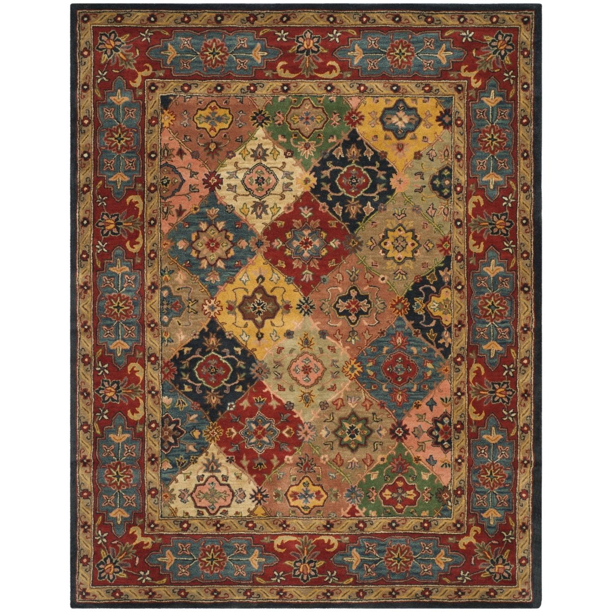 Heritage Red Multicolor Hand-Tufted Wool Area Rug 2'3" x 4'