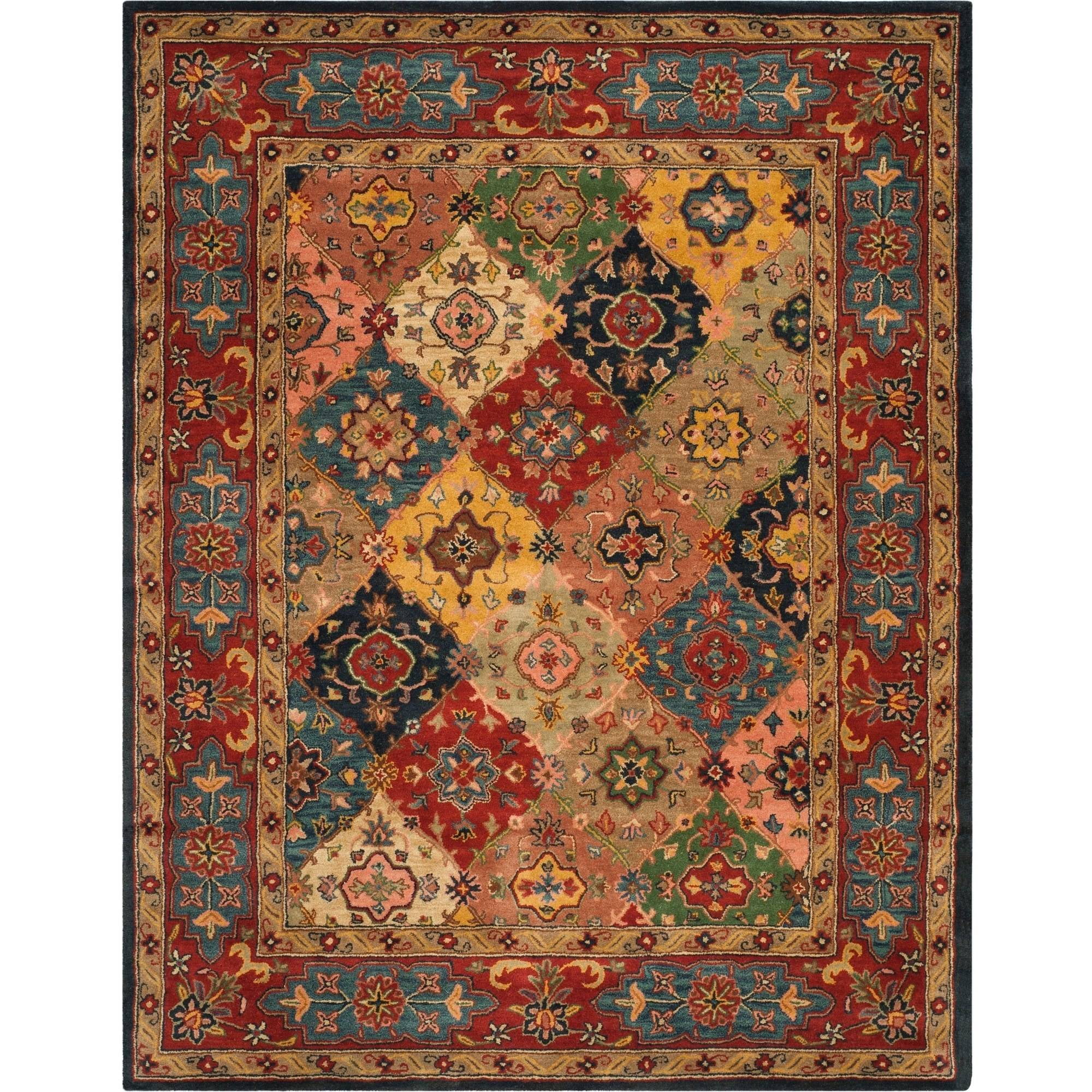 Elegant Heritage Hand-Tufted Wool Rectangular Rug in Rich Red