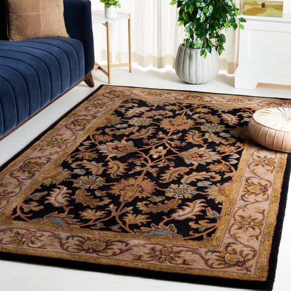 Safavieh Heritage Valery Oriental Wool Area Rug, Black/Beige, 4' x 6'