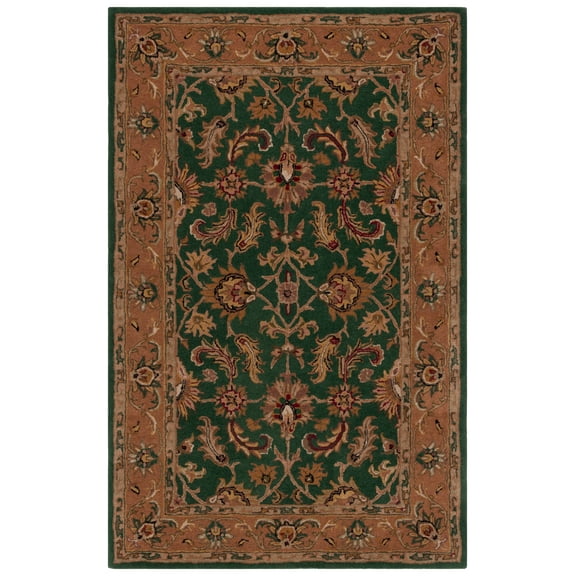 SAFAVIEH Heritage Valery Oriental Wool Area Rug, Dark Green/Gold, 2' x 3'