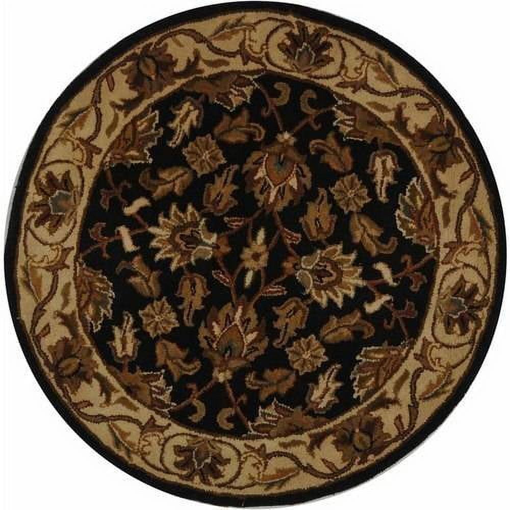 Handmade Dark Green and Gold Wool Tufted Area Rug