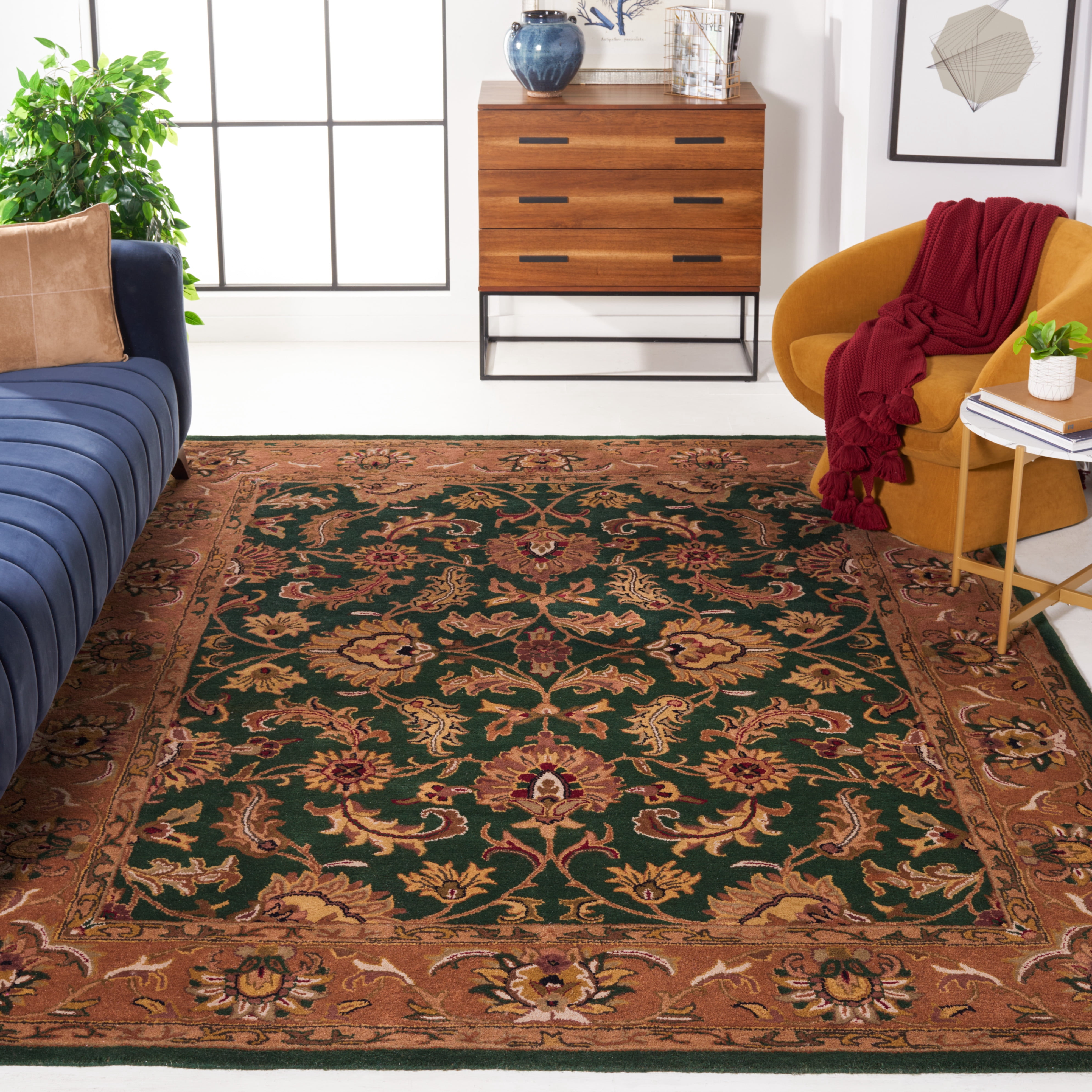 Safavieh Heritage Valery Oriental Wool Area Rug, Dark Green/Gold, 7'6" x 9'6"