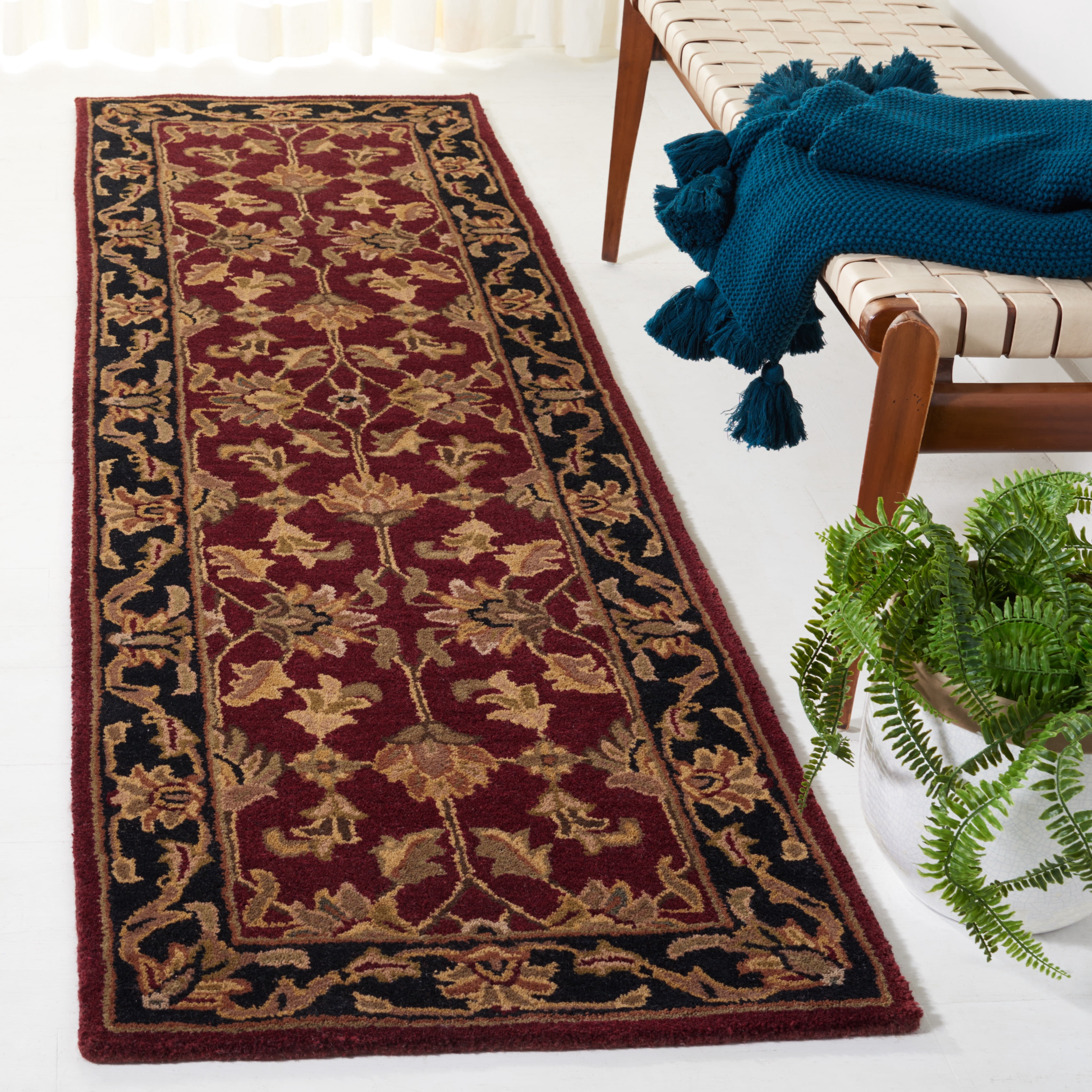 Safavieh Heritage Valery Oriental Wool Runner Rug, Red/Black, 2'3" x 22'