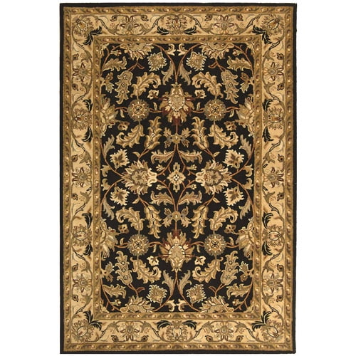 Handmade Black and Beige Wool Tufted Area Rug, 11' x 16'