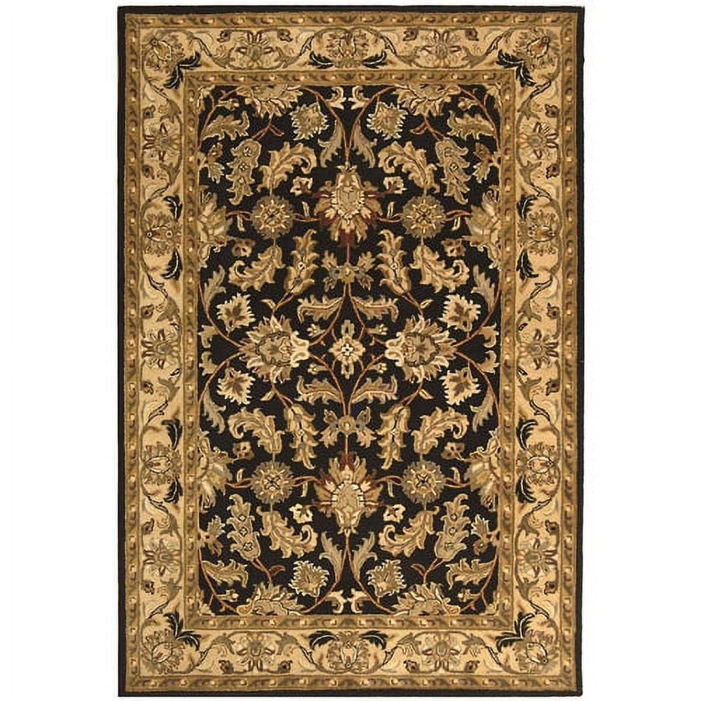 Handmade Black and Beige Wool Tufted Area Rug, 11' x 16'