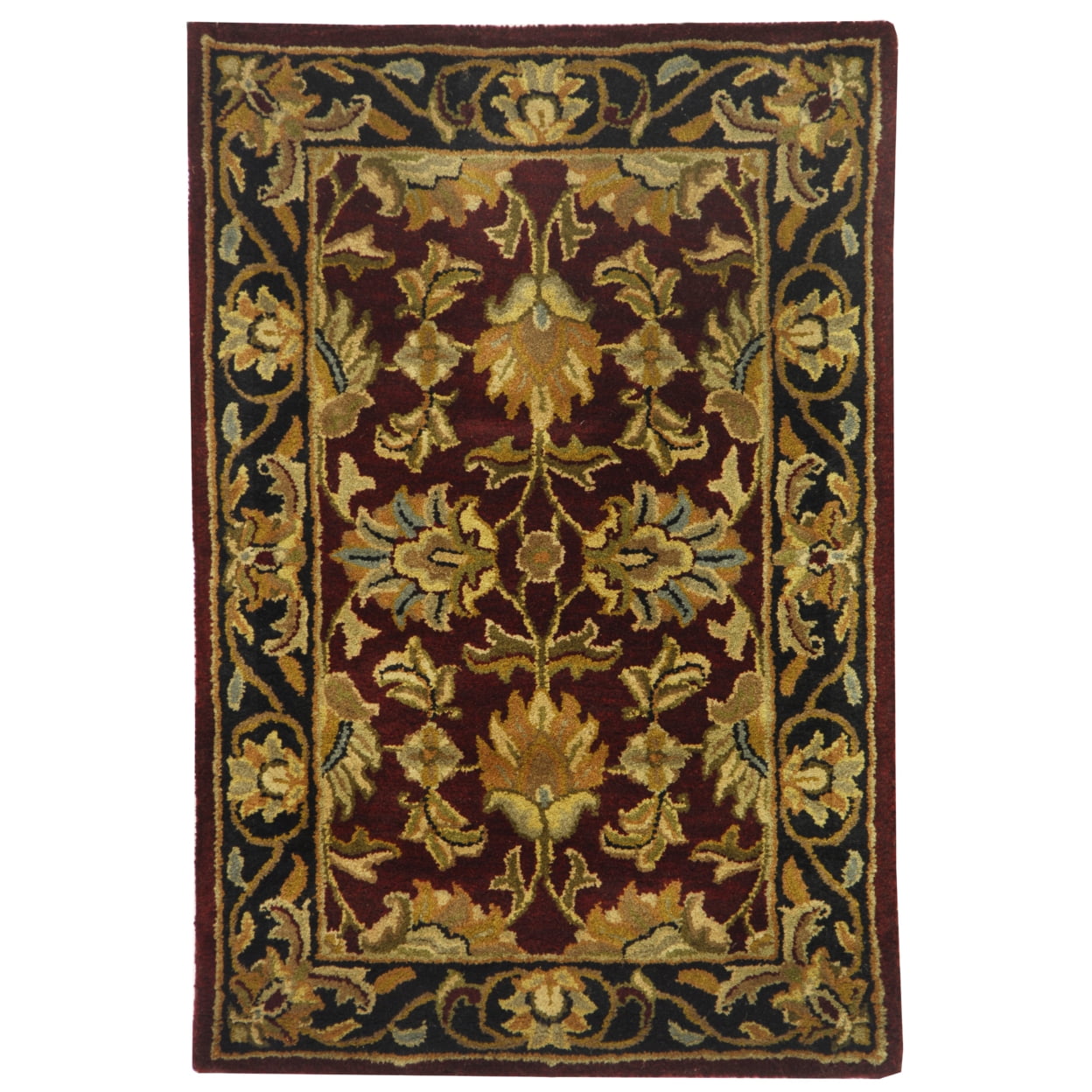 Heritage Red and Black Hand-Tufted Wool 2' x 3' Area Rug