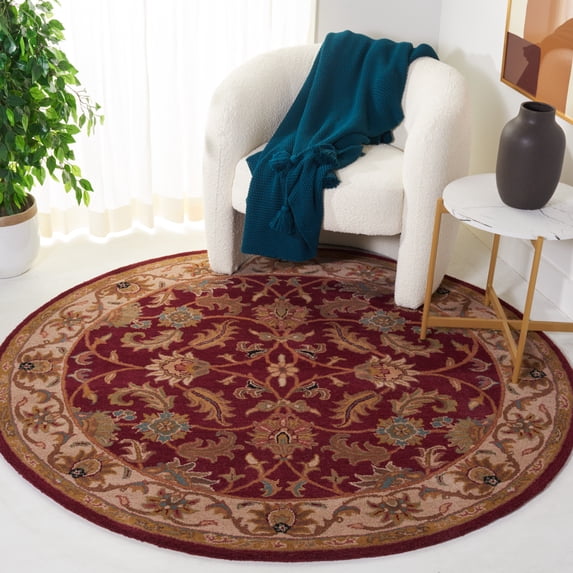 Safavieh Heritage Valery Oriental Wool Area Rug, Red/Ivory, 8' x 8' Round