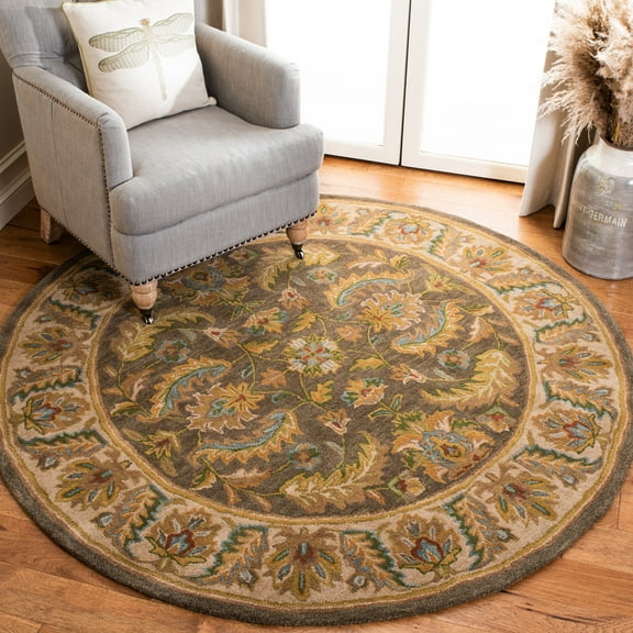 SAFAVIEH Heritage Wight Oriental Wool Area Rug, Green/Beige, 6' x 6' Round