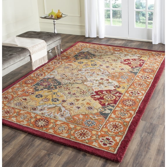 Safavieh Heritage Woodville Oriental Wool Area Rug, Multi/Red, 4' x 4' Square