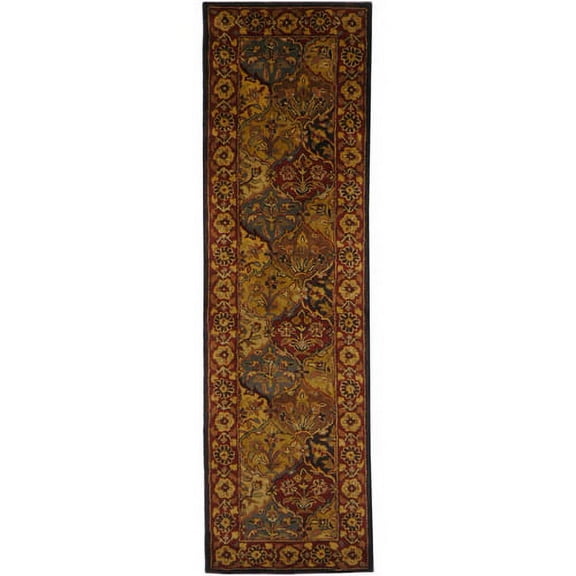 SAFAVIEH Heritage Woodville Oriental Wool Runner Rug, Multi/Navy, 2'3" x 12'