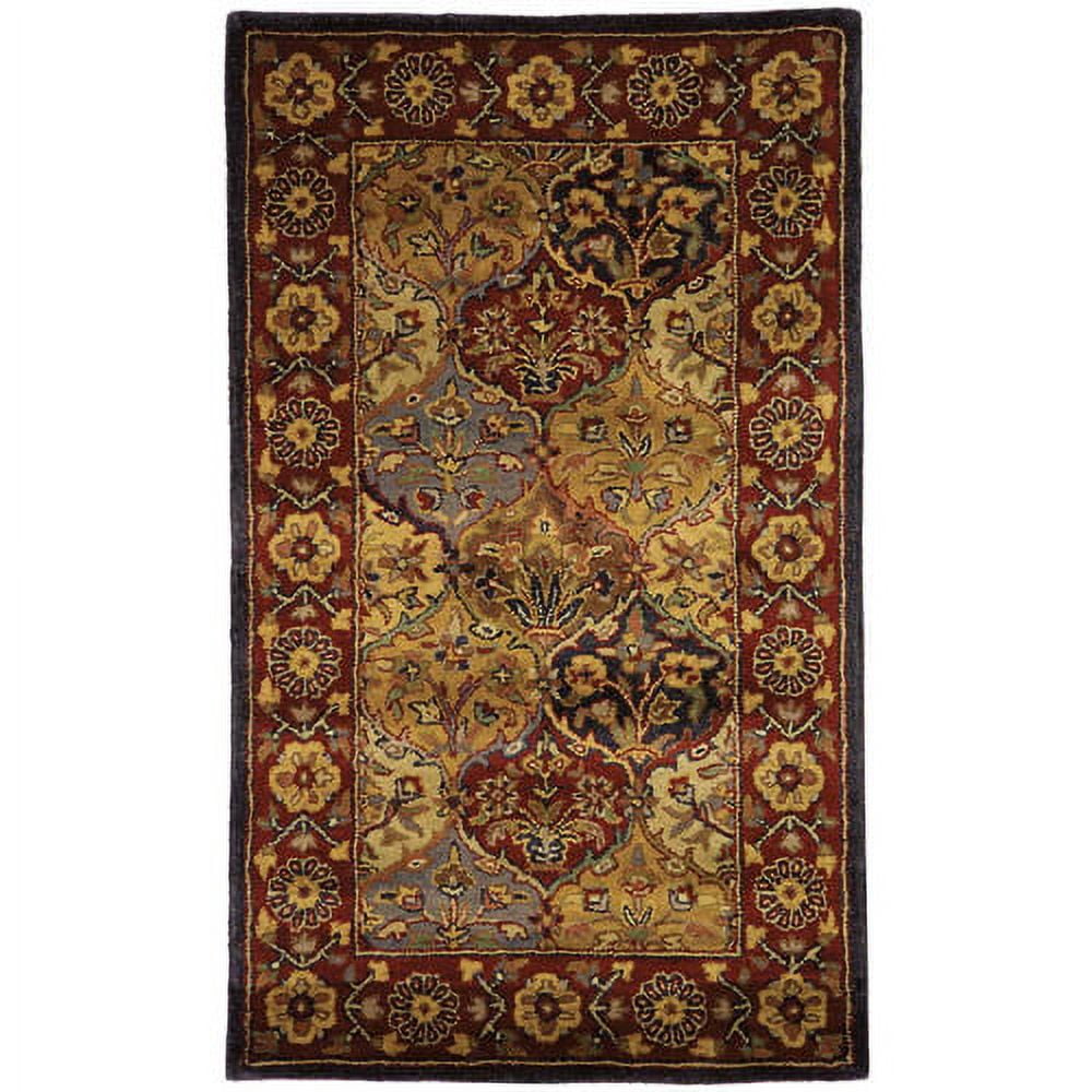 Elegant Heritage Multicolor Navy Wool 3' x 5' Area Rug