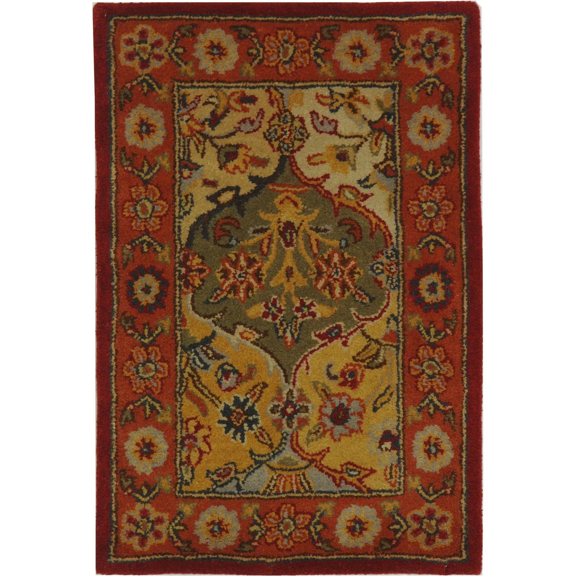 Heritage 3' x 5' Multi/Red Hand-Tufted Wool Area Rug