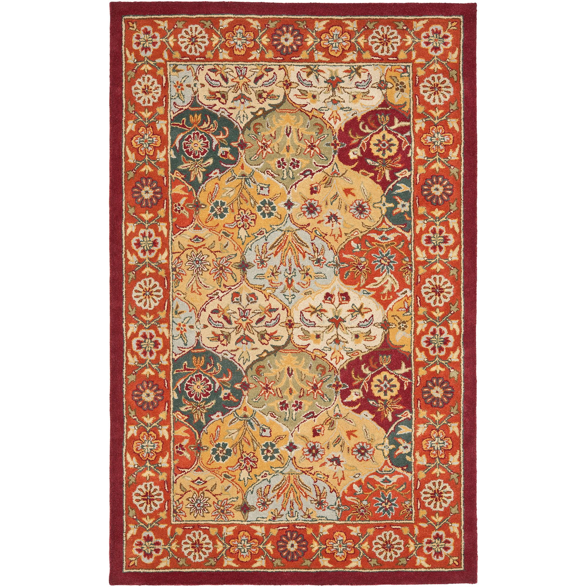 Heritage 4' x 6' Multi/Red Hand-Tufted Wool Area Rug