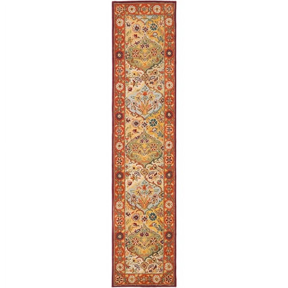 Elegant Multi-Red Hand-Tufted Wool Runner Rug, 2'3" X 20'