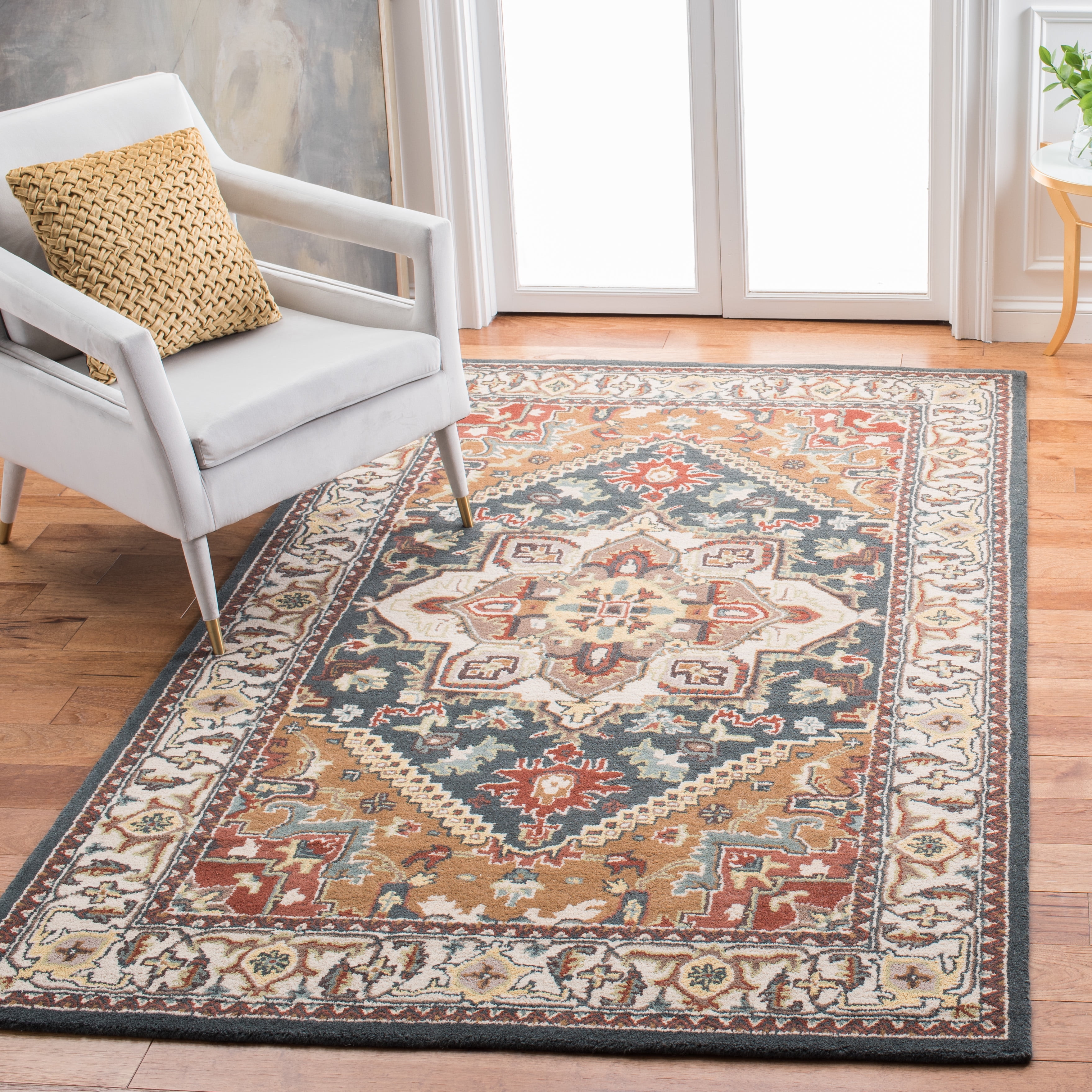 Safavieh Heritage York Oriental Wool Area Rug, Dark Green/Brown, 6' x 6' Square