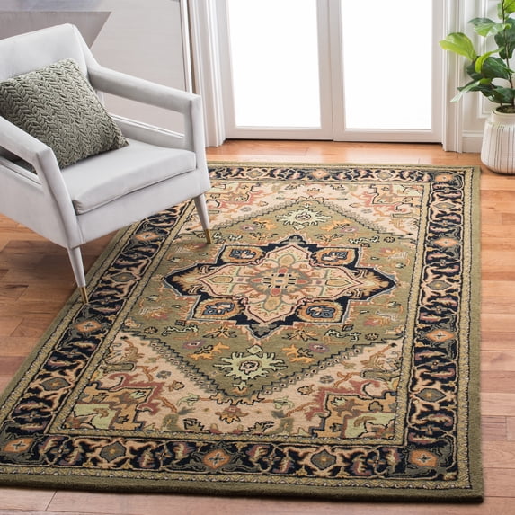 Safavieh Heritage York Oriental Wool Area Rug, Green/Light Brown, 6' x 9'