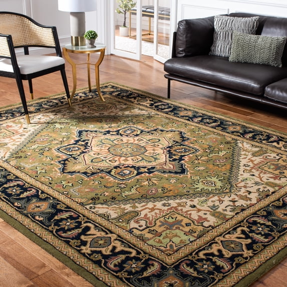 Safavieh Heritage York Oriental Wool Area Rug, Green/Light Brown, 8' x 8' Square
