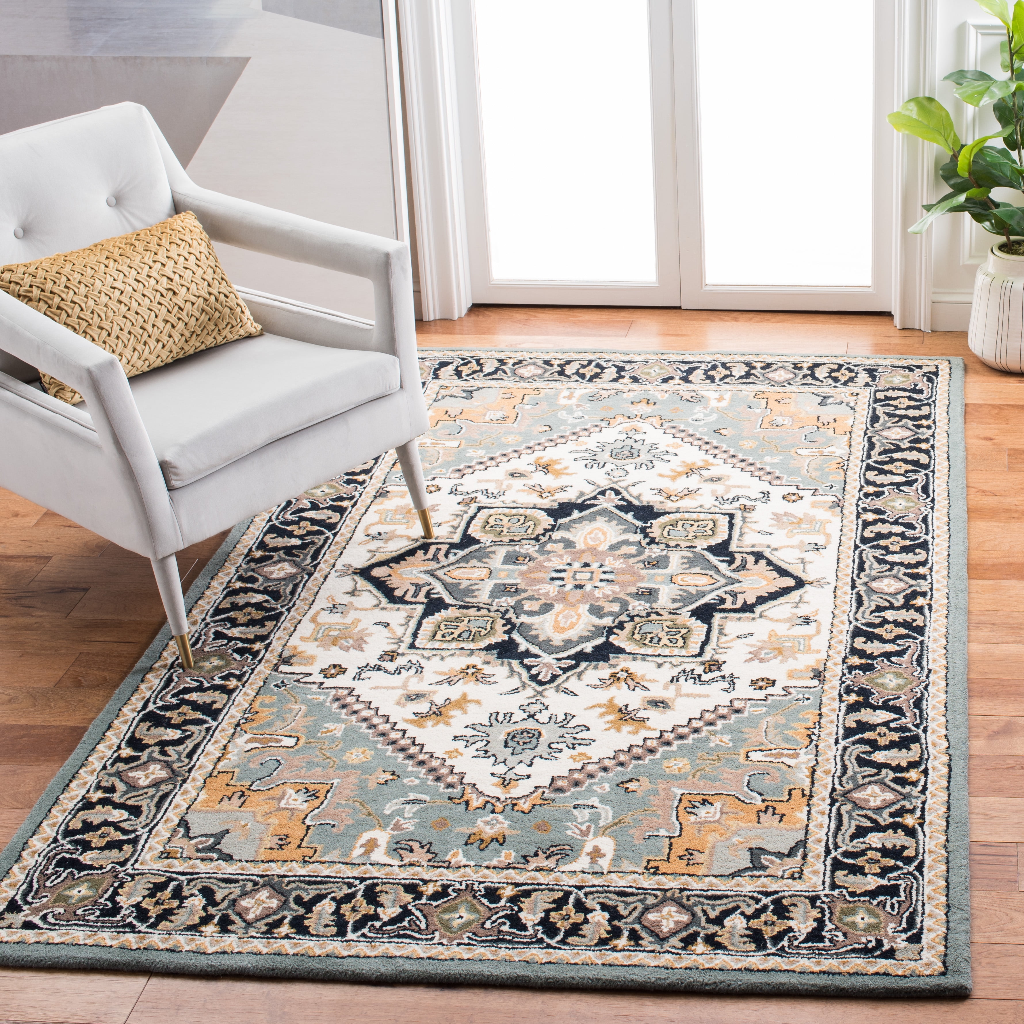 Safavieh Heritage York Oriental Wool Area Rug, Gray/Green, 4' x 6'