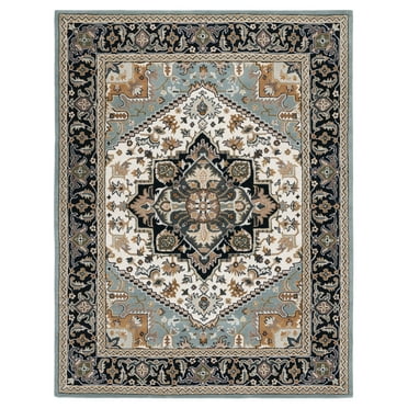 SAFAVIEH Heritage York Oriental Wool Area Rug, Grey/Green, 9' x 12'