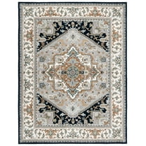 SAFAVIEH Heritage York Oriental Wool Area Rug, Grey/Navy, 10' x 14'
