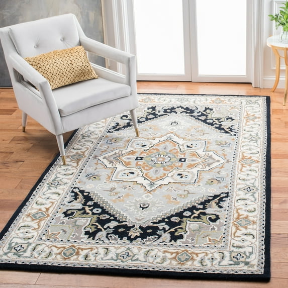 Safavieh Heritage York Oriental Wool Area Rug, Gray/Navy, 2'3" x 4'