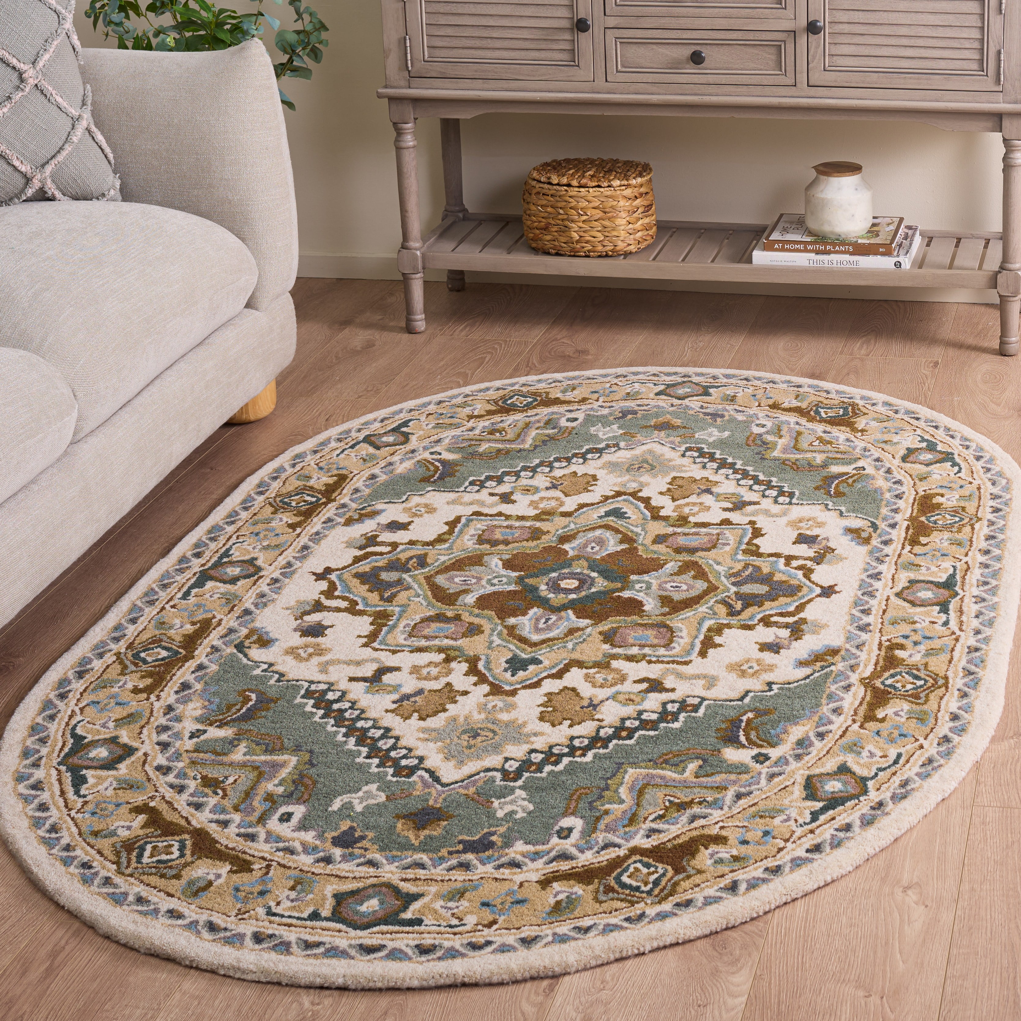 Safavieh Heritage York Oriental Wool Area Rug, Ivory/Light Blue, 4' x 6 ...