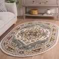 thumbnail image 1 of Safavieh Heritage York Oriental Wool Area Rug, Ivory/Light Blue, 8' x 10' Oval, 1 of 12