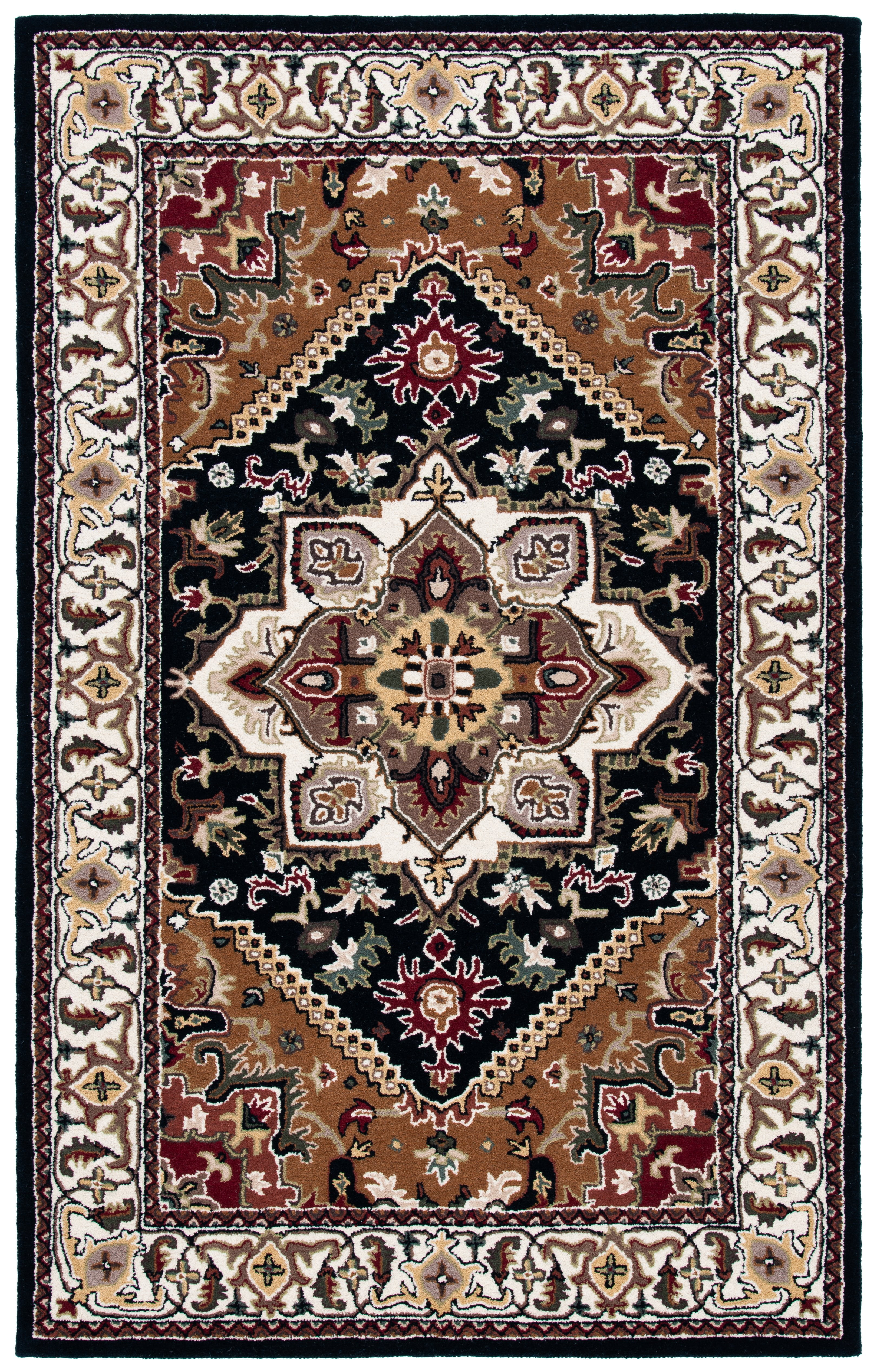 Heritage Navy and Brown Hand-Tufted Wool 6' x 9' Area Rug