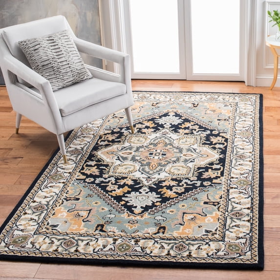 Safavieh Heritage York Oriental Wool Area Rug, Navy/Ivory, 4' x 6'