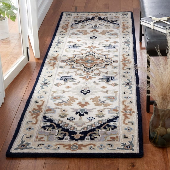 Safavieh Heritage York Oriental Wool Runner Rug, Beige/Navy, 2'3" x 14'