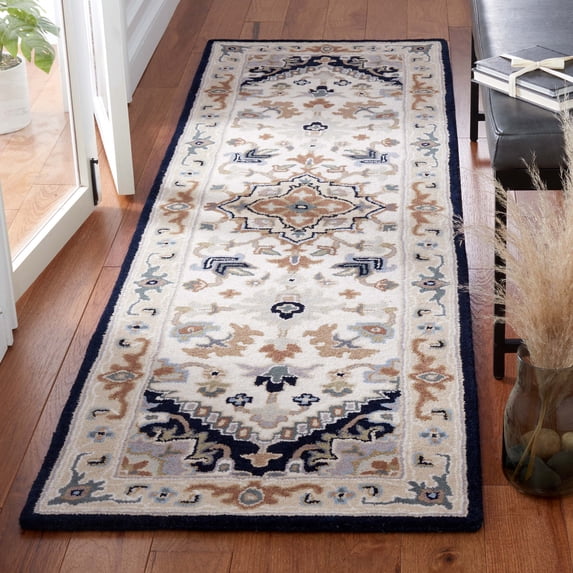 Safavieh Heritage York Oriental Wool Runner Rug, Beige/Navy, 2'3" x 6'