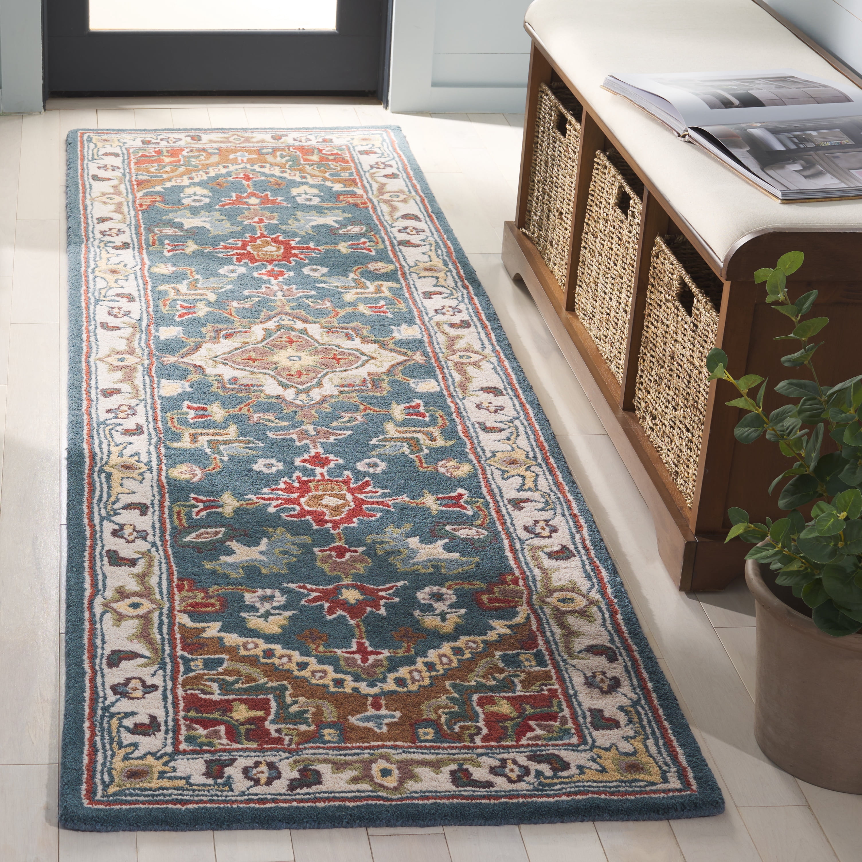 Safavieh Heritage York Oriental Wool Runner Rug, Dark Green/Brown, 2'3" x 8'