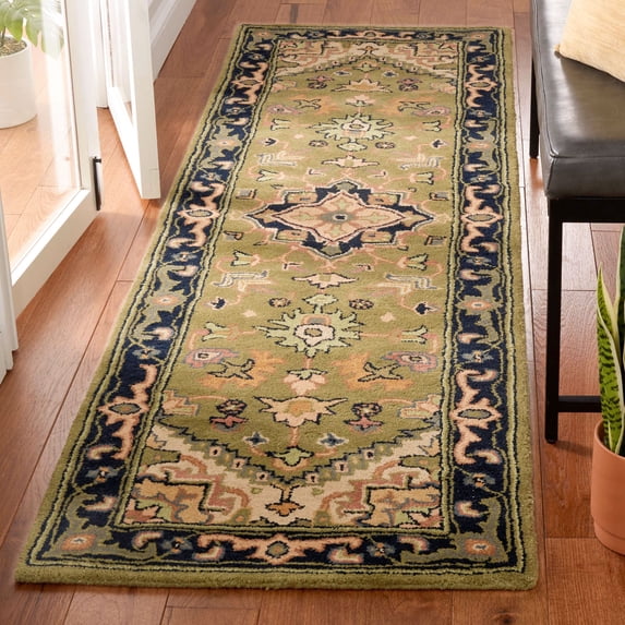 Safavieh Heritage York Oriental Wool Runner Rug, Green/Light Brown, 2'3" x 12'
