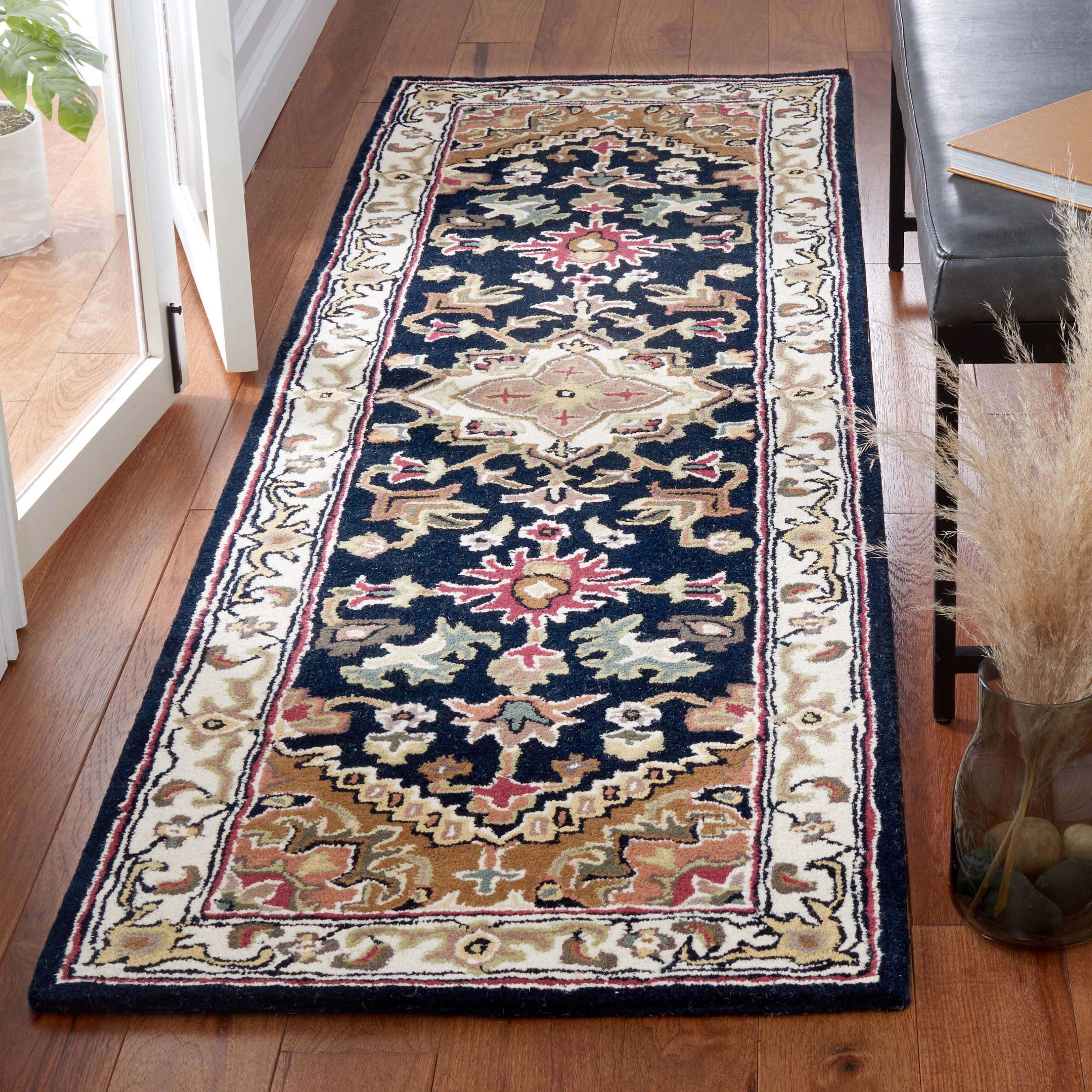 Safavieh Heritage York Oriental Wool Runner Rug, Navy/Brown, 2'3" x 8'