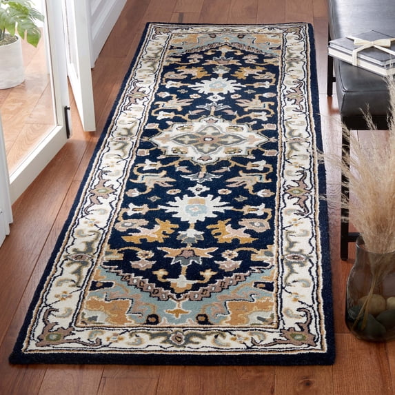 Safavieh Heritage York Oriental Wool Runner Rug, Navy/Ivory, 2'3" x 6'