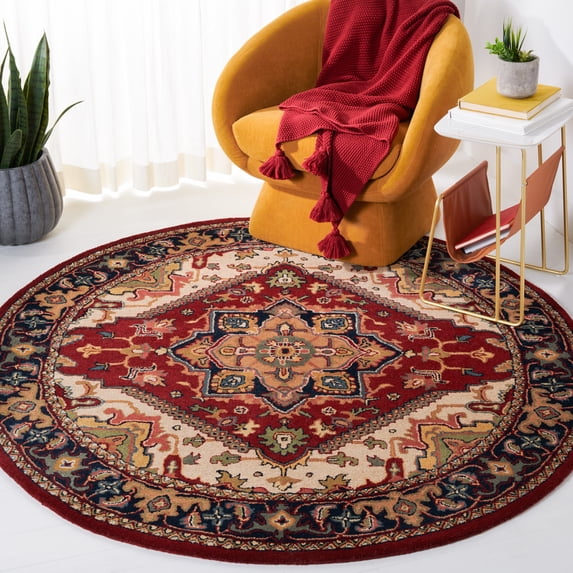 Safavieh Heritage York Oriental Wool Area Rug, Red, 6' x 6' Round