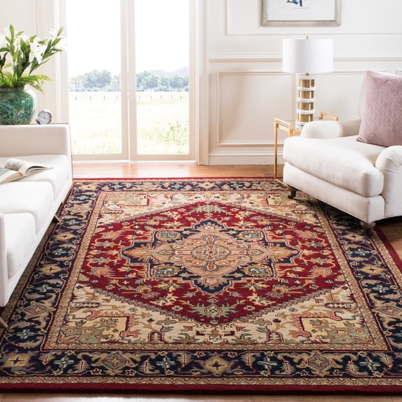 Safavieh Heritage York Oriental Wool Area Rug, Red, 8' x 8' Square