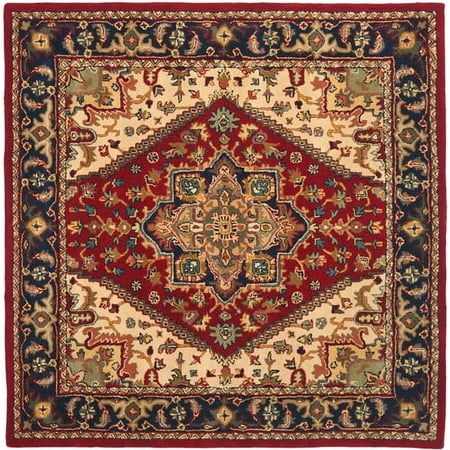 SAFAVIEH Heritage York Traditional Wool Area Rug, Red, 9' x 12'