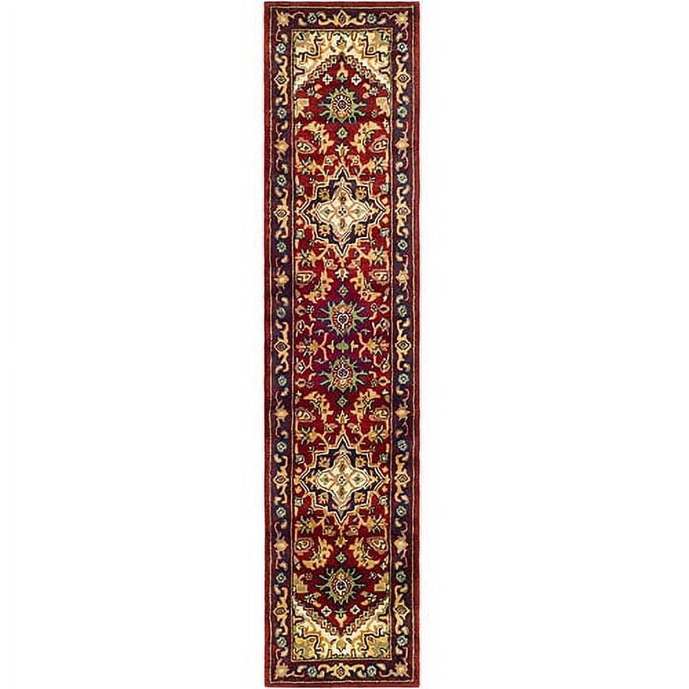 Elegant Heritage Hand-Tufted Wool Runner Rug in Rich Red