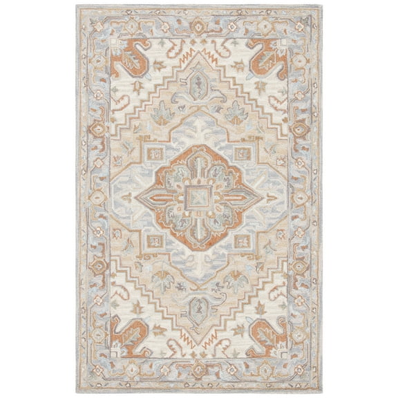 SAFAVIEH Heritage Zoie Oriental Area Rug, Beige/Grey, 5' x 8'