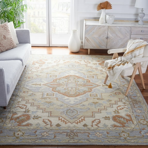Safavieh Heritage Zoie Oriental Area Rug, Beige/Gray, 8' x 8' Square