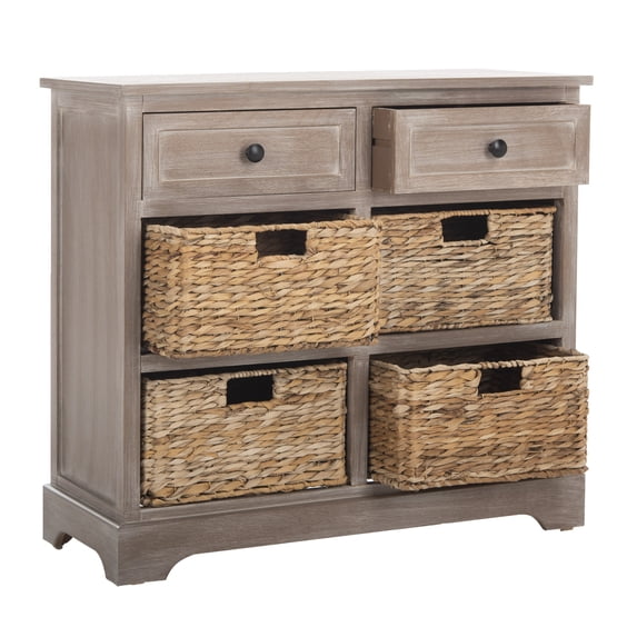 Safavieh Kids Herman Dressers Storage Unit with Wicker Baskets, White