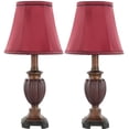 thumbnail image 1 of SAFAVIEH Hermione 17 in. Red Resin Table Lamp with Red Polyester Shade, Set of 2, 1 of 7