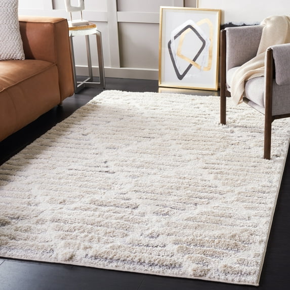 Safavieh Hi-Lo Abby Diamond Shag Area Rug, Beige/Gray, 4' x 6'